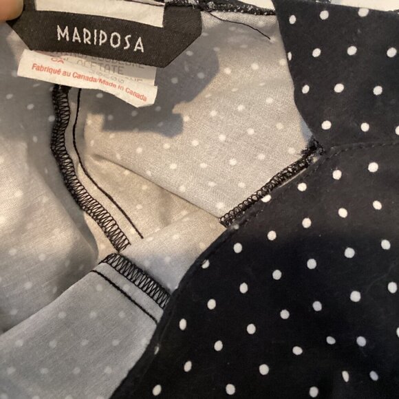 Mariposa Pin-Up Retro Halter Dress Polka Dot Tulle Slip 1/2 Black & White #291A - Picture 9 of 10